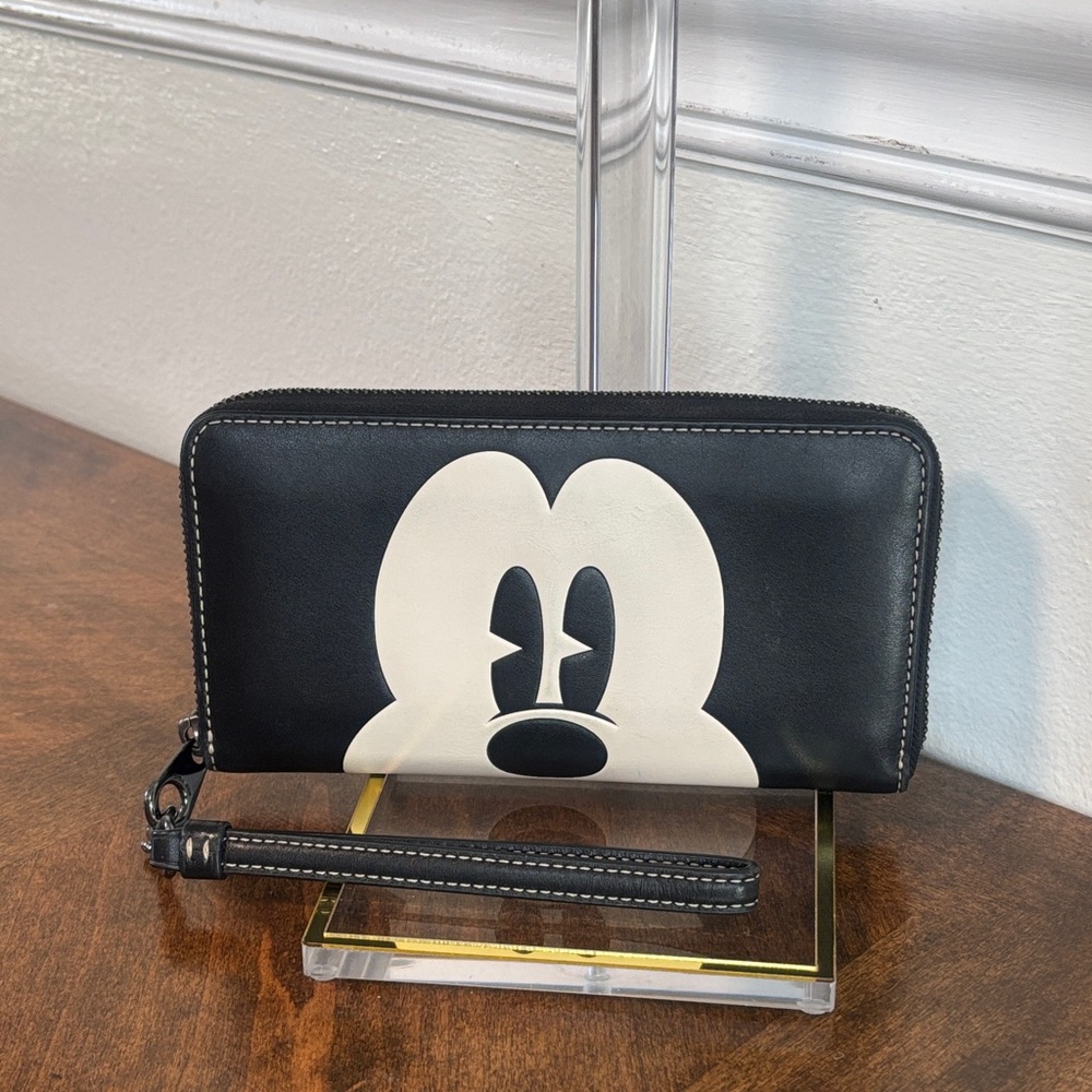 COACH x DISNEY Mickey Mouse long zip around leather wallet - Picture 2 of 12